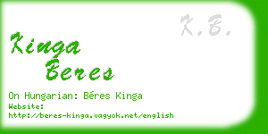 kinga beres business card